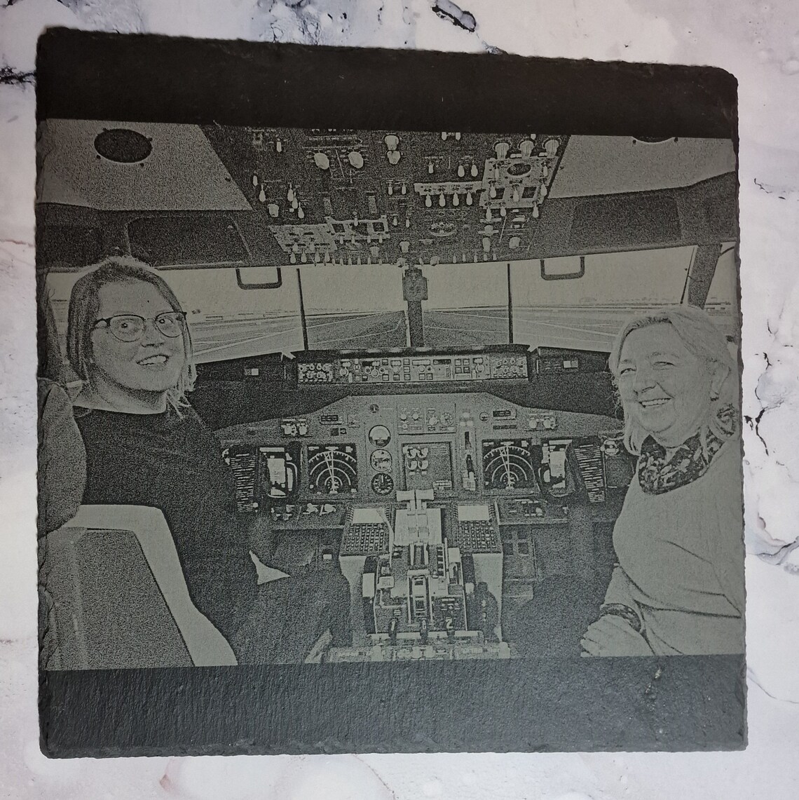 Schiefertafel mit Fotogravur 