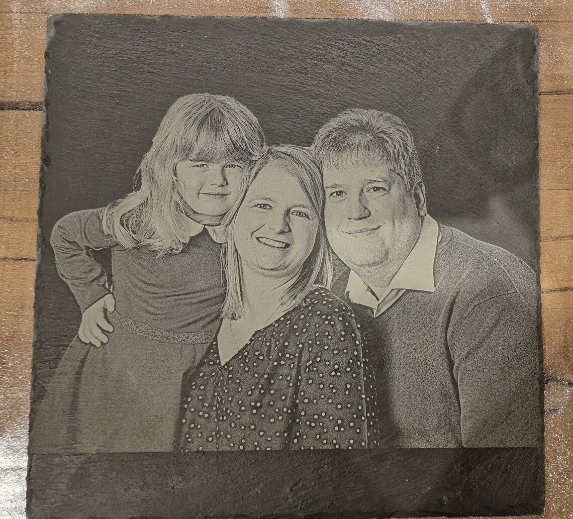 Schiefertafel mit Fotogravur 