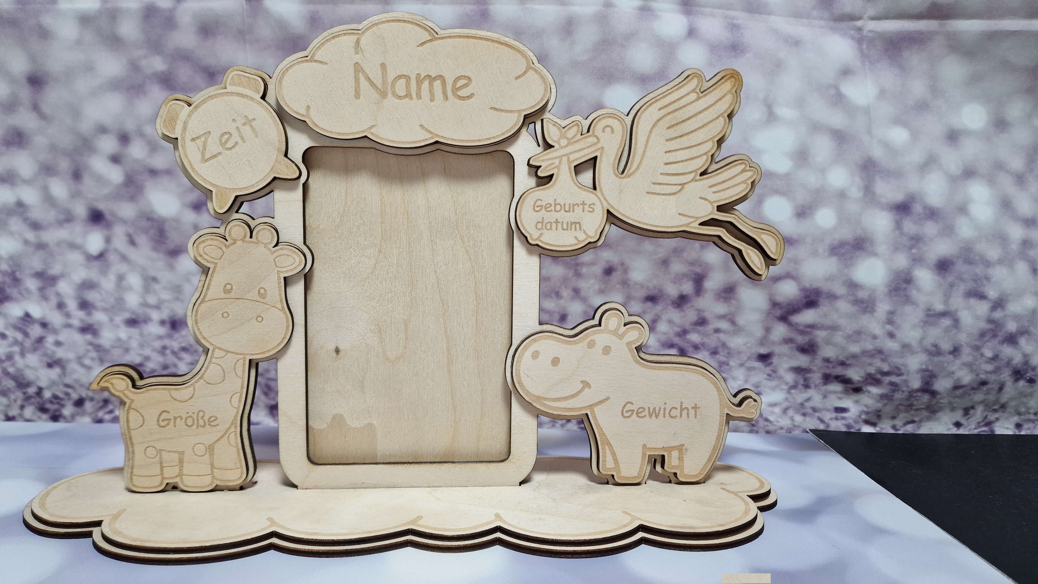 Geburts Fotorahmen Storch 